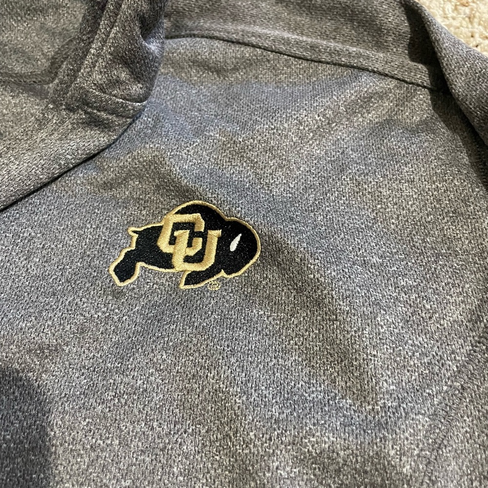 CU Boulder Men's Gray Quarter-Zip Jacket